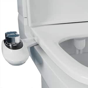 Non- Electric Bidet Attachment with Self-Cleaning Dual Nozzles in. White