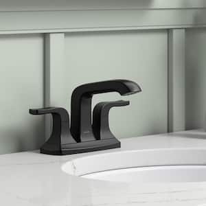Rubicon 4 in. Centerset Double Handle Bathroom Faucet in Matte Black