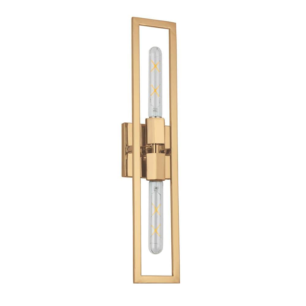 Aged Brass 22" Modern Dimmable Wall Sconce