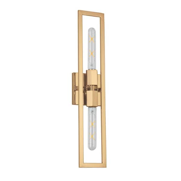 Dainolite Wisteria 2 Light Aged Brass Wall Sconce