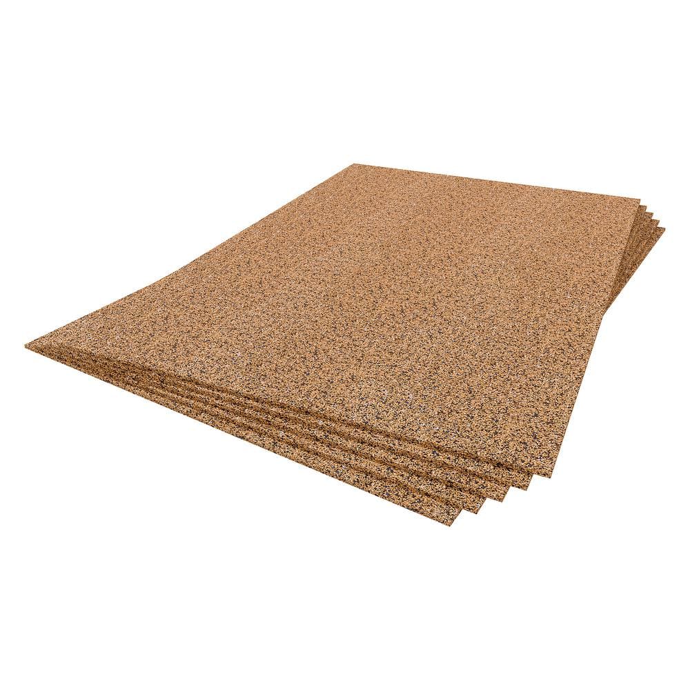 QEP 30 sq. ft. 2 ft. Wide x 3 ft. Long x 6 mm Thick Cork Plus Underlayment  Sheets (5-Pack) 72019 - The Home Depot
