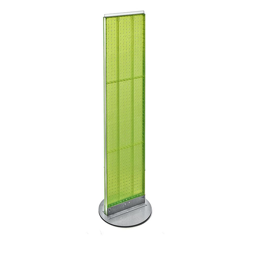 Green Styrene Pegboard Floor Display with Revolving Base