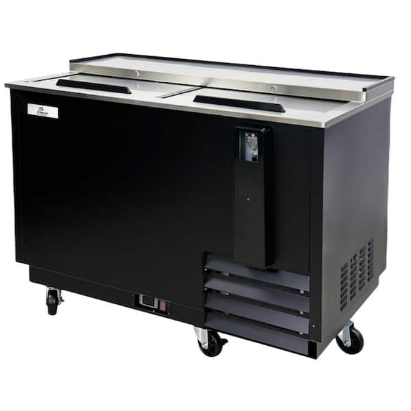 Cooler Depot 50 in. 13.7 cu. ft. Sliding Door Horizontal Bottle Cooler in Black