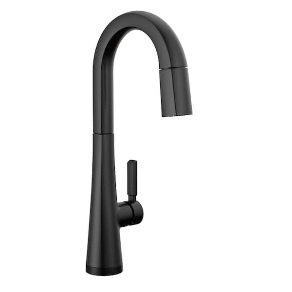 Delta Monrovia Single-Handle Pull-Down Bar Faucet with Touch2O Technology in Matte Black