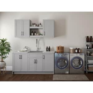 Home Laundry Room 84 in. H x 69.25 in. W x 25.5 in. D Cabinet Set in Gray (11-Piece)