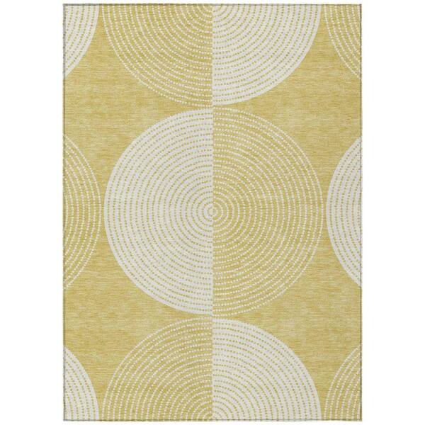 Chantille Machine Washable Indoor/Outdoor Abstract ACN2275 Gold 8 ft. x 10 ft. Area Rug
