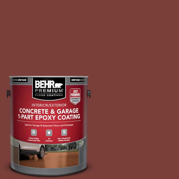 BEHR PREMIUM 1 gal. #PPU2-02 Red Pepper Self-Priming 1-Part Epoxy Satin Interior/Exterior Concrete and Garage Floor Paint
