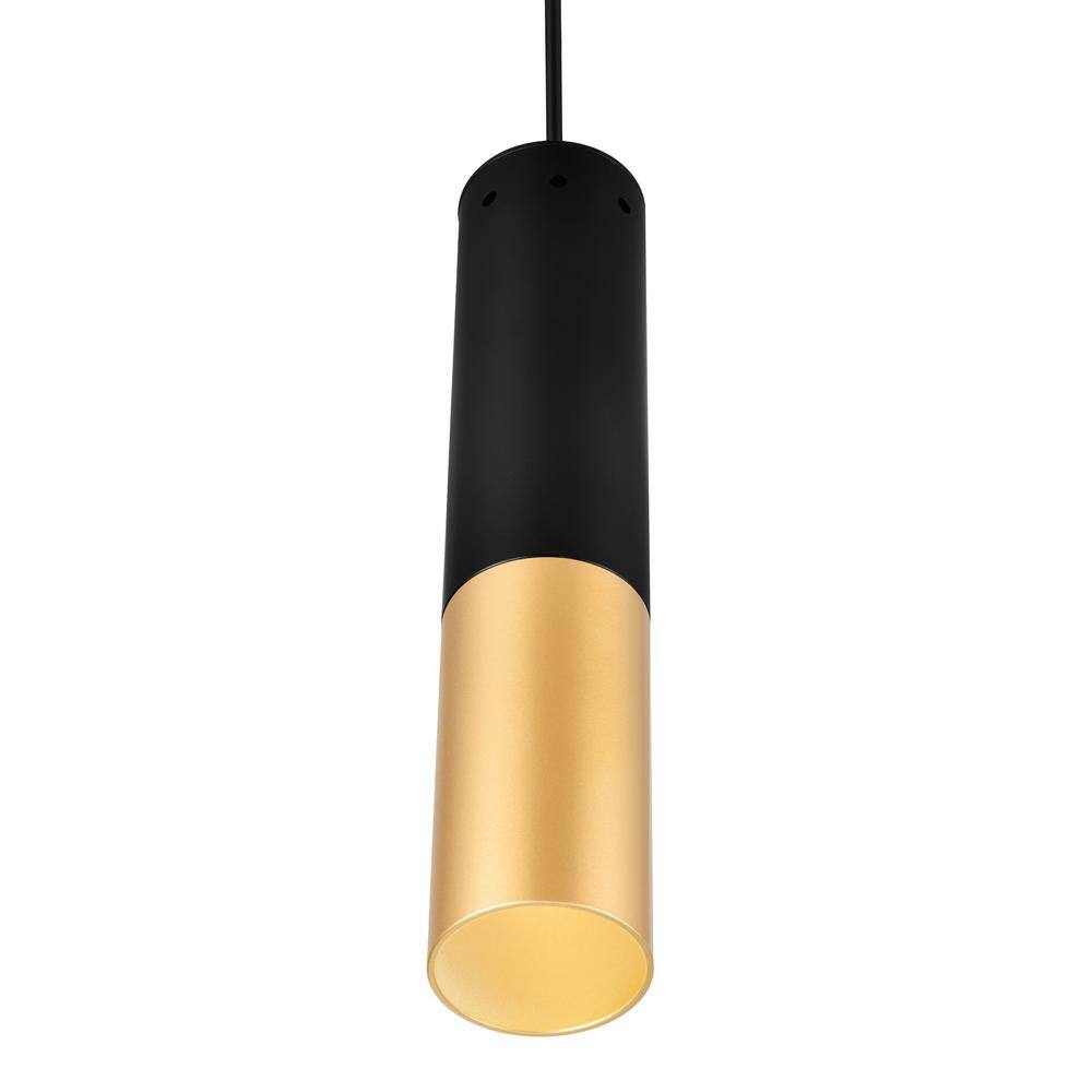 Anem Matte Black and Satin Gold LED Mini Pendant Light