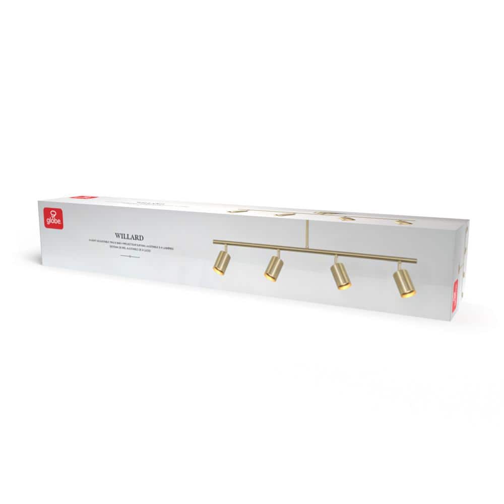 Matte Brass Adjustable Height 4-Light LED Ceiling Track Fixture