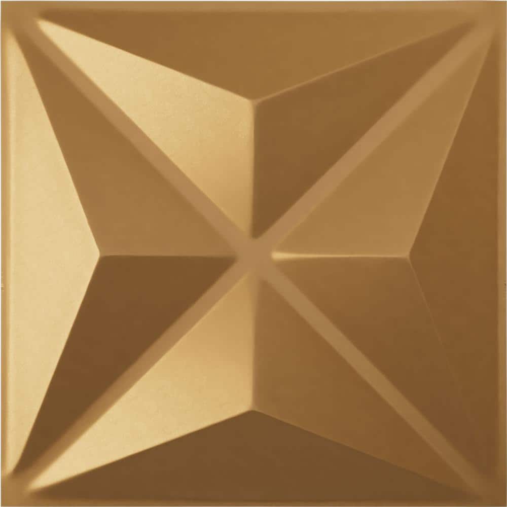 Ekena Millwork 195/8"W x 195/8"H Haven EnduraWall Decorative 3D Wall Panel, Gold (Covers 2.67