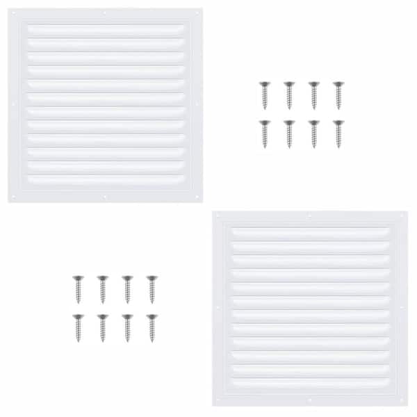 10 x 10 in. Square White Aluminum Attic Wall Shed Vent with Screen Mesh for Exterior Ventilation 2 Pack