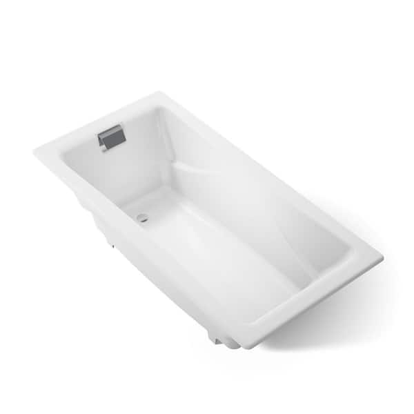 KOHLER Tea-for-Two 72 in. x 36 in. Rectangular Soaking Bathtub with Reversible Drain in White