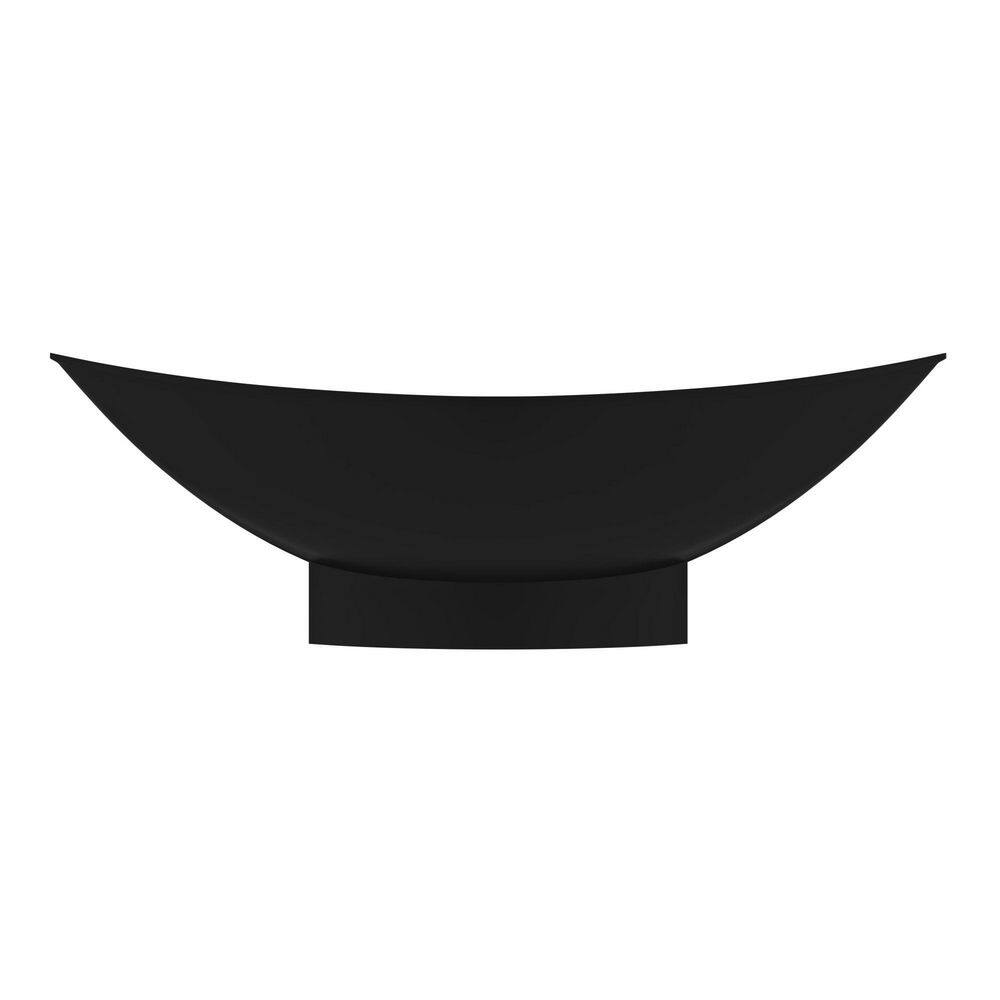 71" Black Matte Solid Surface Freestanding Hammock Bathtub