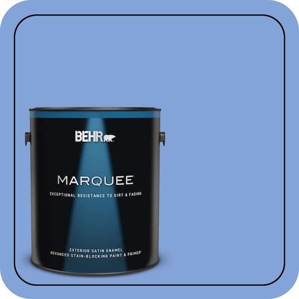 BEHR MARQUEE 1 gal. #P530-4 Periwinkle Satin Enamel Exterior Paint & Primer
