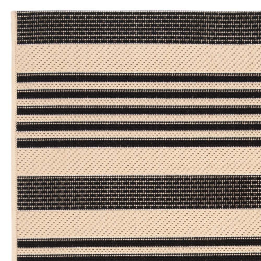 Black Synthetic Square Easy Care Area Rug