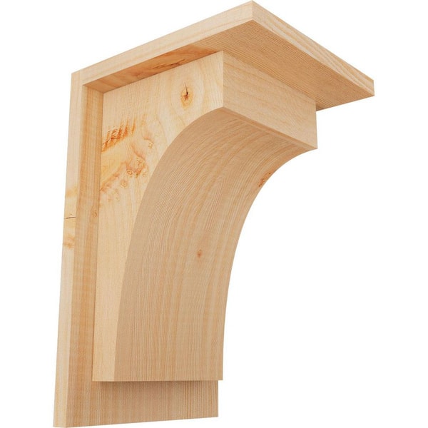 Ekena Millwork 7-1/2 in. x 8 in. x 12 in. Douglas Fir Huntington Smooth Corbel with Backplate