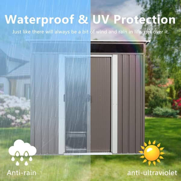 Unbranded - 6 ft. W x 5 ft. D Metal Outdoor Storage Shed, Tool Room with Base Vent 30 sq. ft. for Backyard