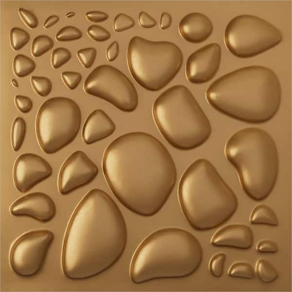 Ekena Millwork 19-5/8-in W x 19-5/8-in H Shale EnduraWall Decorative 3D Wall Panel Gold