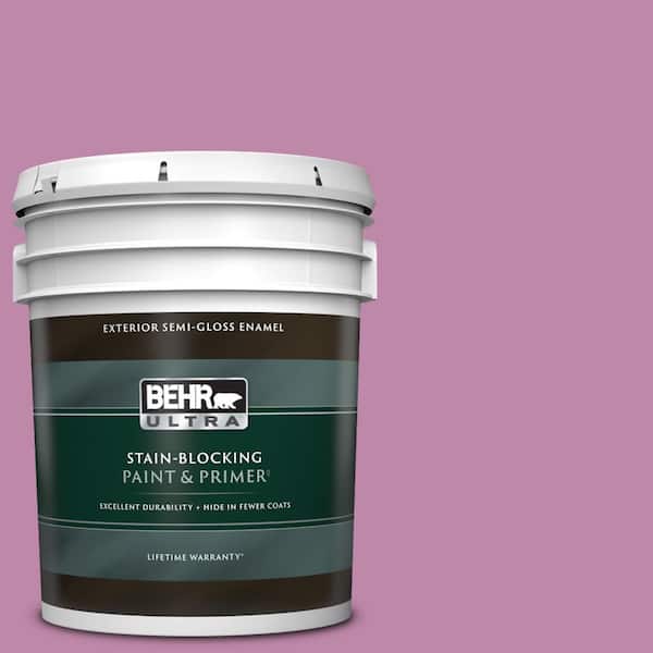 BEHR ULTRA 5 gal. #M120-5 Rosy Semi-Gloss Enamel Exterior Paint & Primer