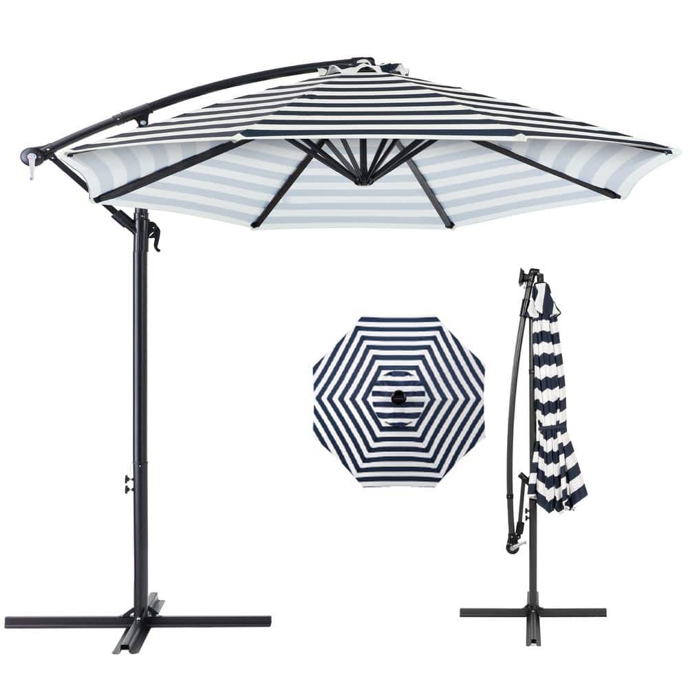 Best Choice Products 10 ft. Cantilever Tilt Patio Umbrella in Navy