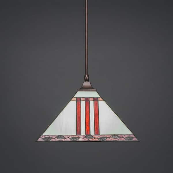 Unbranded Sparta 100-Watt 1-Light Bronze Bowl Mini Pendant Light with Glass Shade