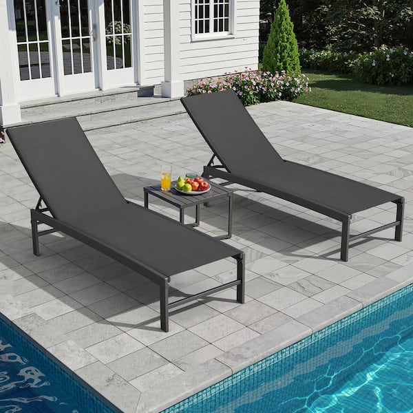 Rio Beach Multi-Striped Metal Folding Lounger Beach Chair with