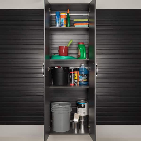 3-Piece Composite Wall Mounted Garage Storage System in Black/Graphite Carbon Fiber (96 in. W x 72 in. H x 17 in. D)