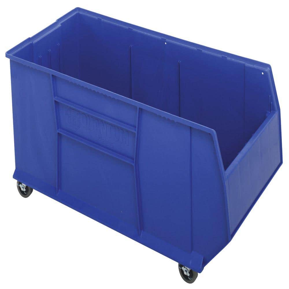 Storage Blue Tiote Racking QUANTUM STORAGE SYSTEMS Quantum Rackbin Mobile 42 in. 63-Gal. Storage ...