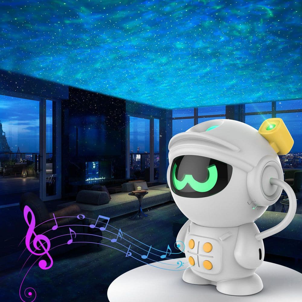 1920 x 1080 Astronaut Design Projector Night Light, Bluetooth-compatible Speaker with 200 Lumens