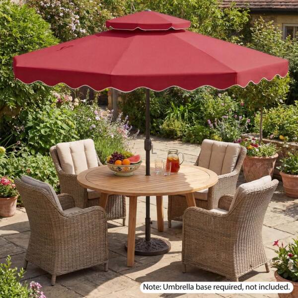 9 patio umbrella wine Kadehome 9 ft. Outdoor Patio Umbrella with Tilt Adjustment and Crank in Wine