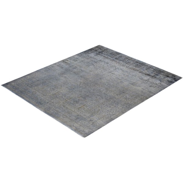 Overdyed Gray 8 ft. x 10 ft. Solid Wool Indoor Area Rug