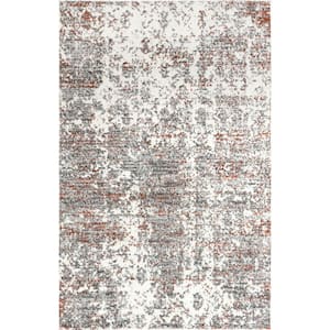 Deedra Modern Abstract Red 4 ft. x 6 ft. Area Rug