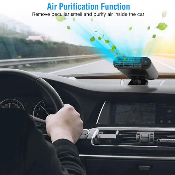 Windshield Defroster Demister 12V 2 In 1 Car Heater Portable Car ​Electric  Cooling Fan 360° Rotatable with handle