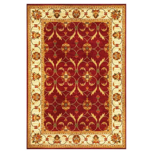 Kas Rugs State of Honor Red/Ivory 4 ft. x 5 ft. Area Rug