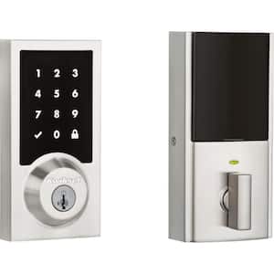 Premis Contemporary Touchscreen Smart Lock Satin Nickel Single Cylinder Electronic Deadbolt Featuring SmartKey Security