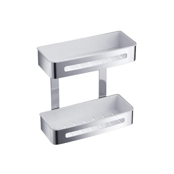 Bathroom Hardware Accessory Wall Mounted Shower Caddy/Basket Stain Resistant, Rust Resistant,Tarnish Resistant in Chrome