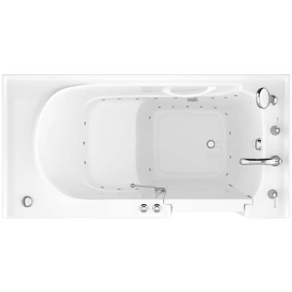 Universal Collection 30 in. L x 59 in. W Right Side Drain Air Jetted Bathtub in White with Aroma and Chroma Therapy