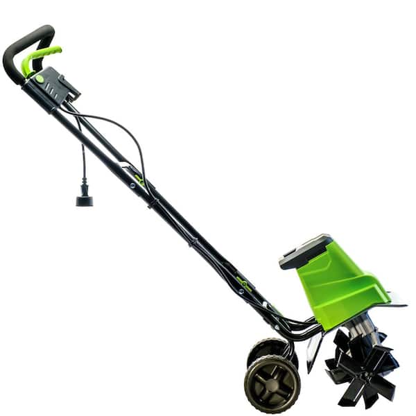 20V Cordless Electric Garden Tiller/Cultivator Height Adjustable with 2.0  Ah Lithium Battery and Charger -Chartreuse