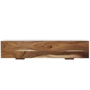 Brown Block Bench with Elevated Base 15 in. X 71 in. X 16 in.