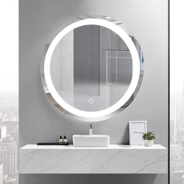 ExBrite 24 Inch LED Mirror Vanity Round Mirrors Bathroom Anti-Fog Mirr –  Carlo Home