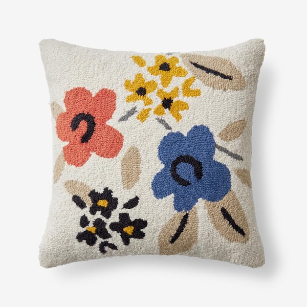 The Company Store Handhooked Pet Tan 18 in. x 18 in. Throw Pillow