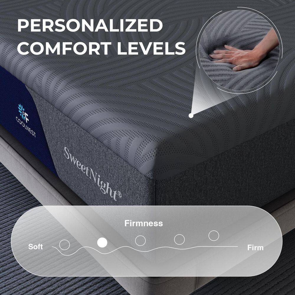 Cooling King Size Medium Memory Foam 14 in. Mattress, Both Sides Available - thumbnail 5