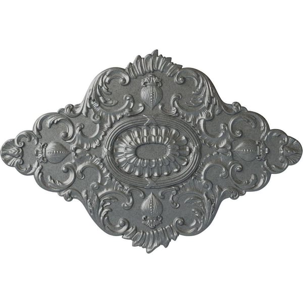 Ekena Millwork 42-3/4 in. W x 28 7/8 in. H x 1 in. Ashford Urethane Ceiling Medallion, Platinum