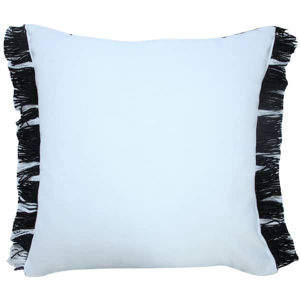 Black and white outdoor pillows, Striped Tassel, Beige