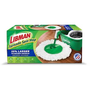 Tornado Spin Mop with Bucket Cleaning System, Microfiber Spin Mop Head, Machine Washable, 14-in. Width