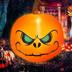 4 ft. Inflatable Pumpkin. Blow Up Halloween Decoration with Built-in LED-Light