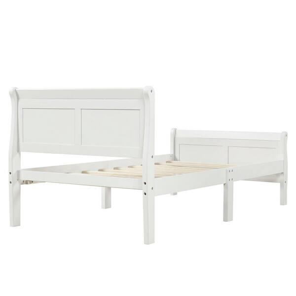 Gosalmon White Wood Platform Bed Twin, Ikea Burlington Bed Frames