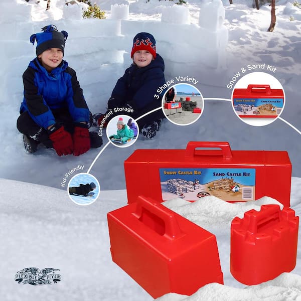 Holady Snow Fort Building Block, Snow Brick Maker and Sand Castle Mold,  Beach and Snow Toys Kits for Kids, Outdoor Winter and Summer Fun Set  Toys-Blue