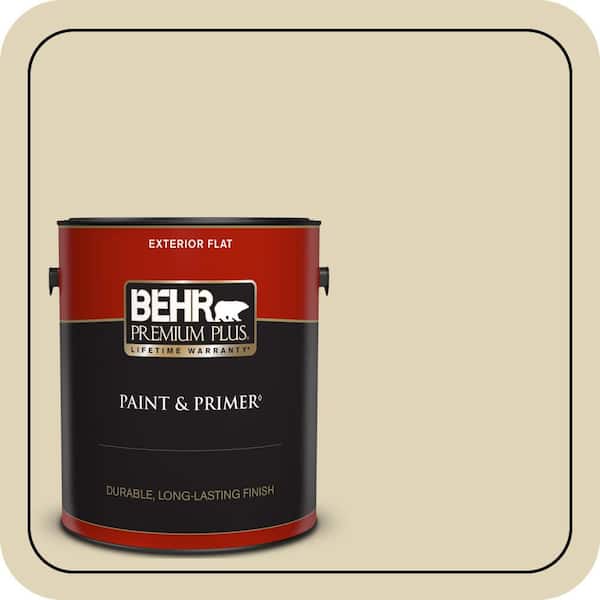 BEHR PREMIUM PLUS 1 gal. #760C-3 Wild Honey Flat Exterior Paint & Primer