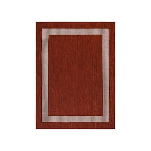 Azelia Red and Ivory 2 ft. x 3 ft. Indoor/Outdoor Area Rug